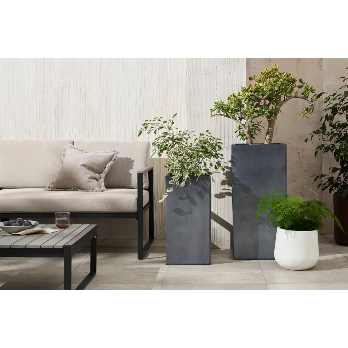 Razan Set of 2 Tall Galvanized Square Planters, Silver – image 4