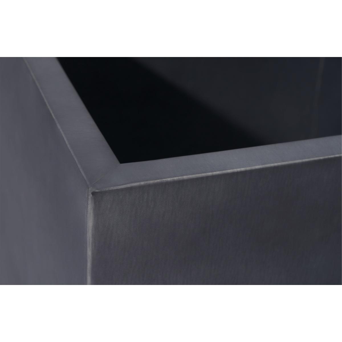 Razan Set of 2 Tall Galvanized Square Planters, Silver – image 5