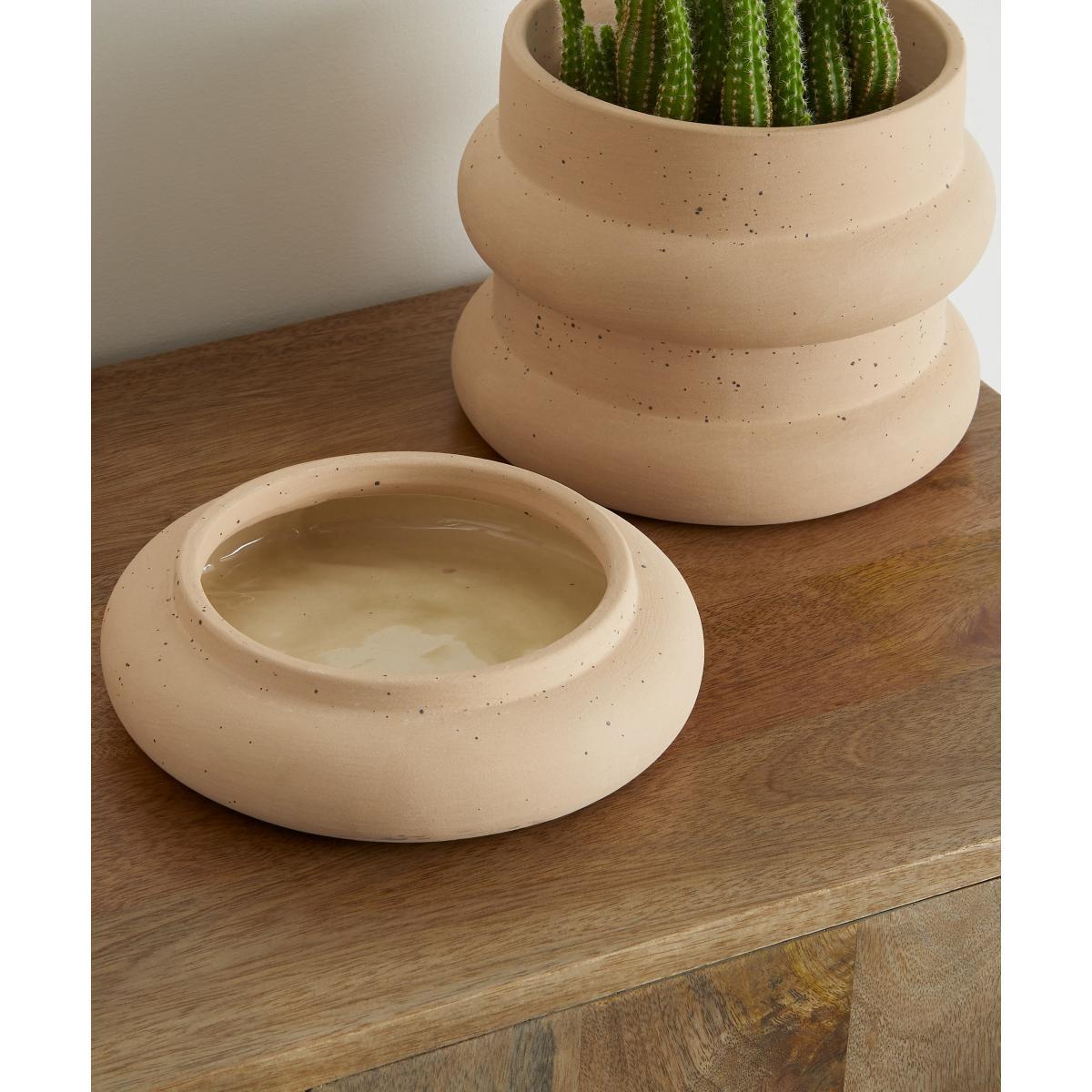 Bosca Set Of Two Earthenware Planters, Sand – image 4