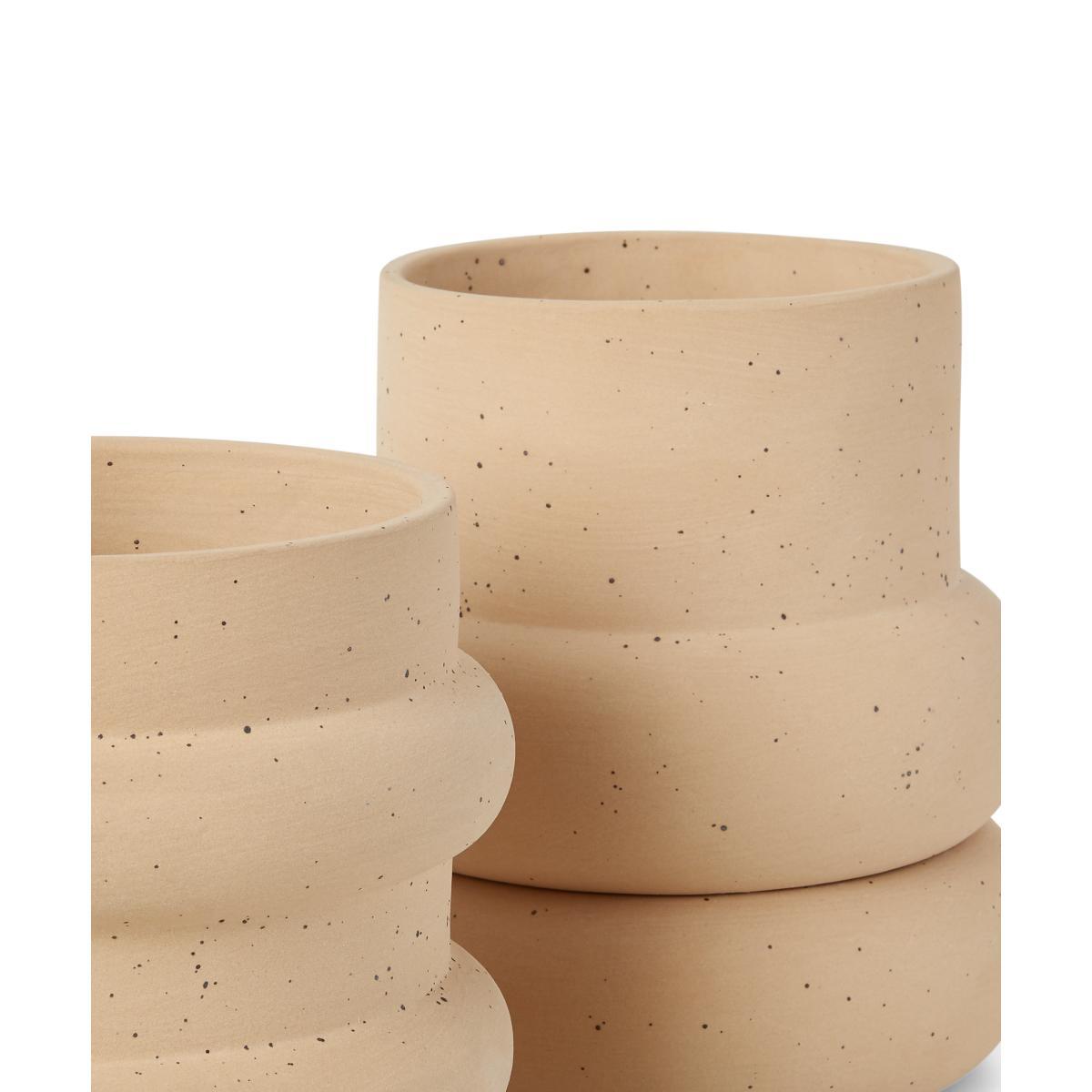 Bosca Set Of Two Earthenware Planters, Sand – image 5