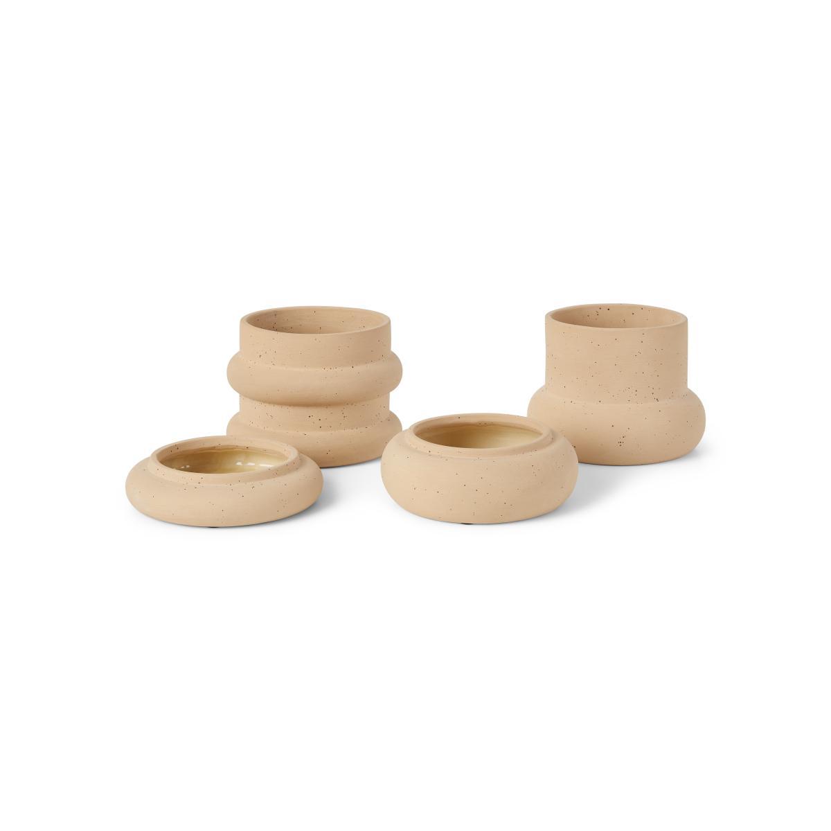 Bosca Set Of Two Earthenware Planters, Sand – image 6
