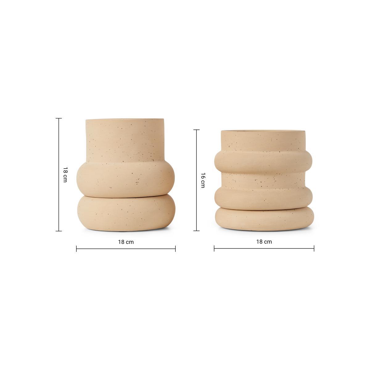 Bosca Set Of Two Earthenware Planters, Sand – image 8