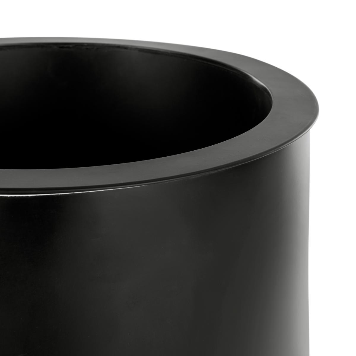 Dayo Set Of Two Tall Ribbed Planters, Black – image 3