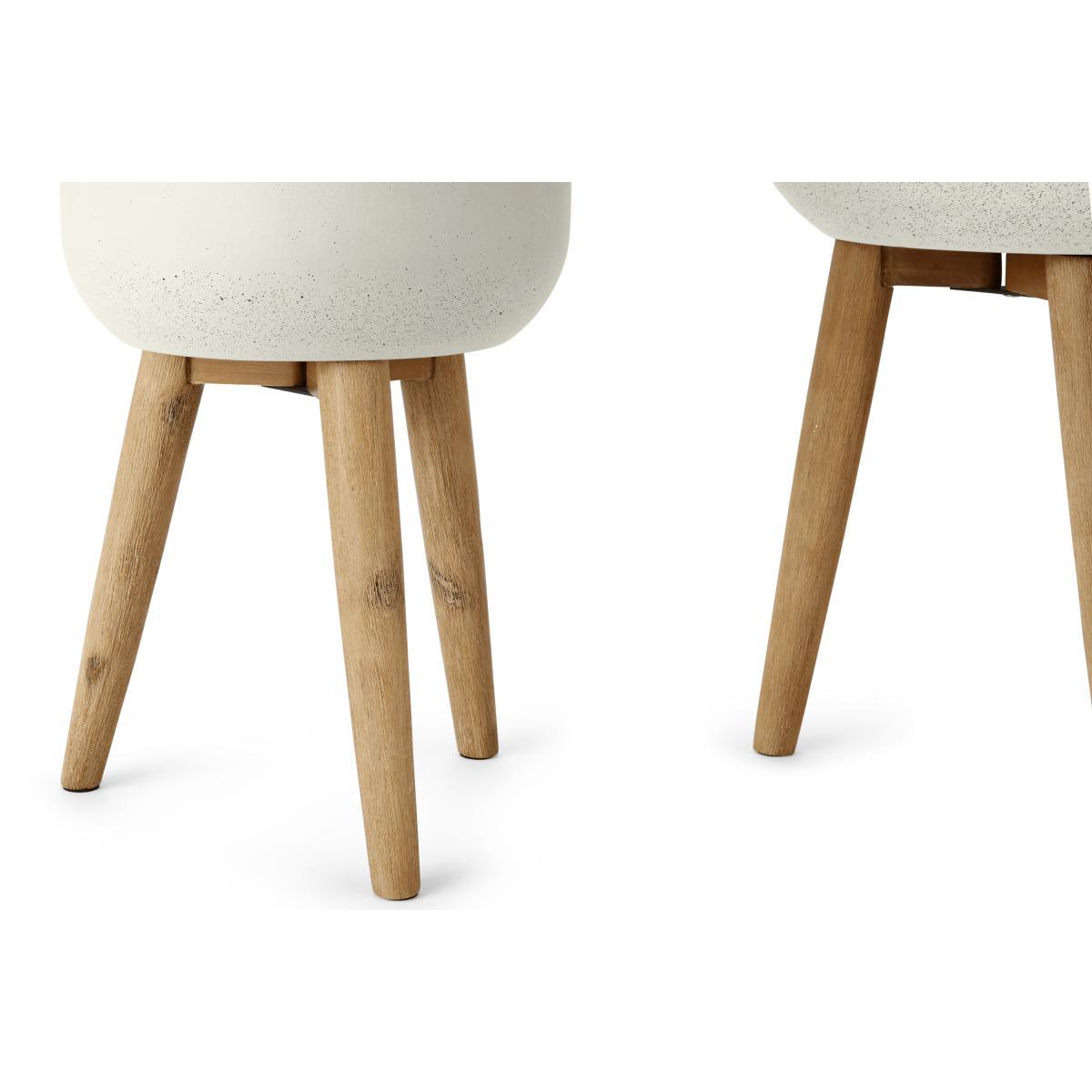 Allo Set of 2 Poly Resin Plant Stands, Large, Natural White – image 7