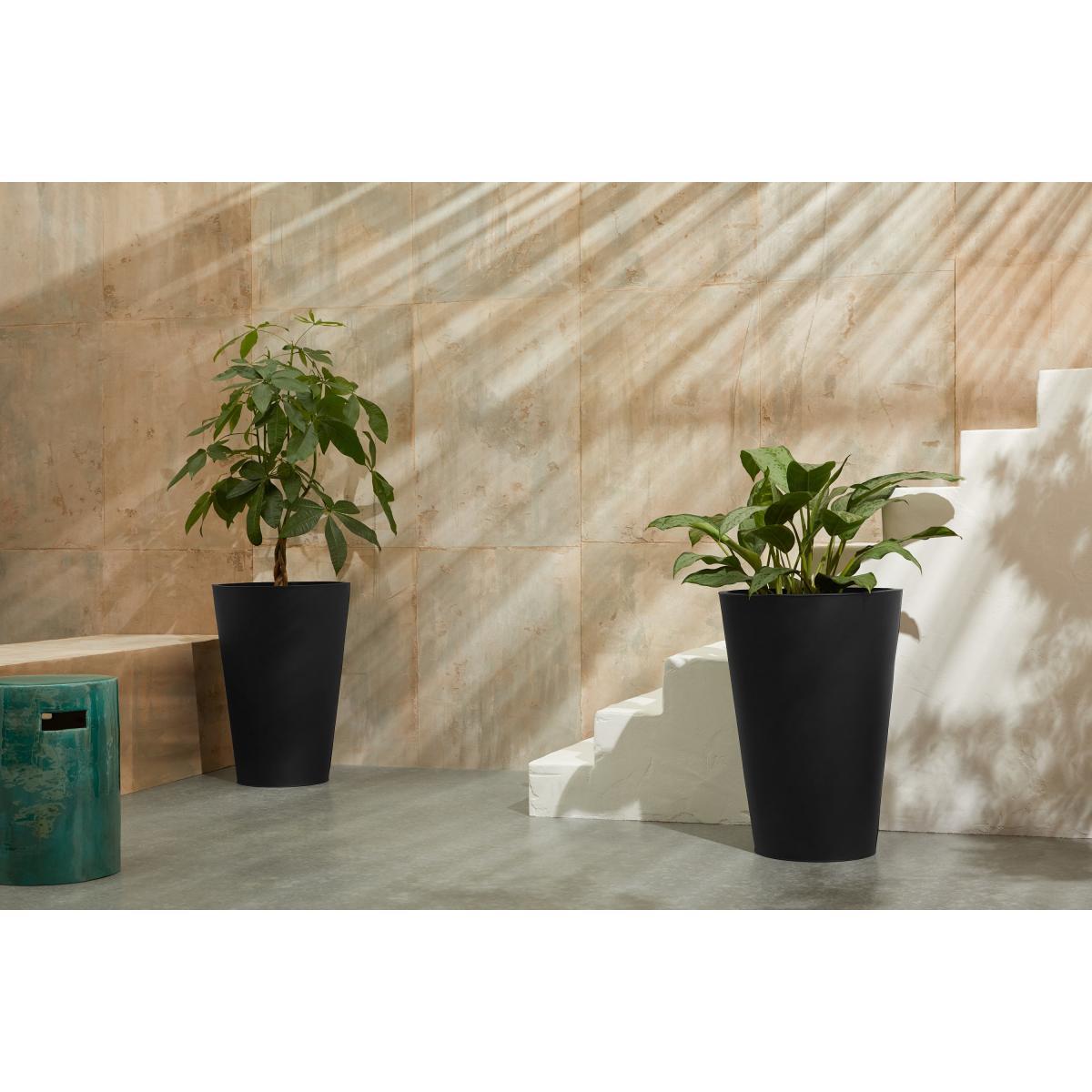 Razan Set of 2 Tall Galvanized Conical Planters, Black – image 3