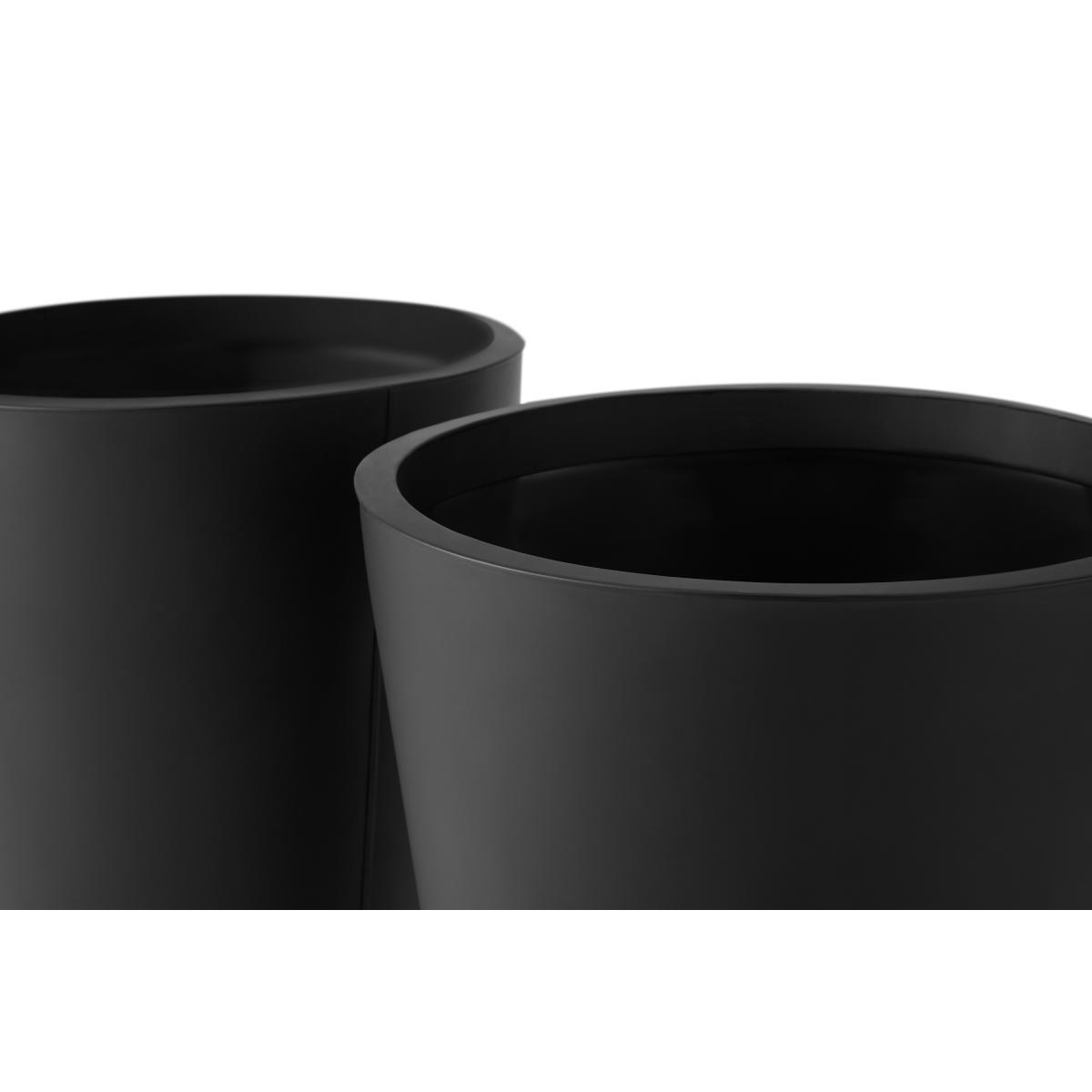 Razan Set of 2 Tall Galvanized Conical Planters, Black – image 4