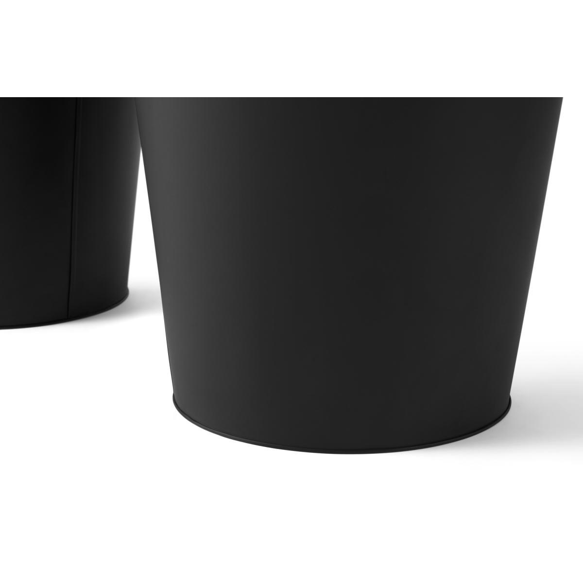 Razan Set of 2 Tall Galvanized Conical Planters, Black – image 6
