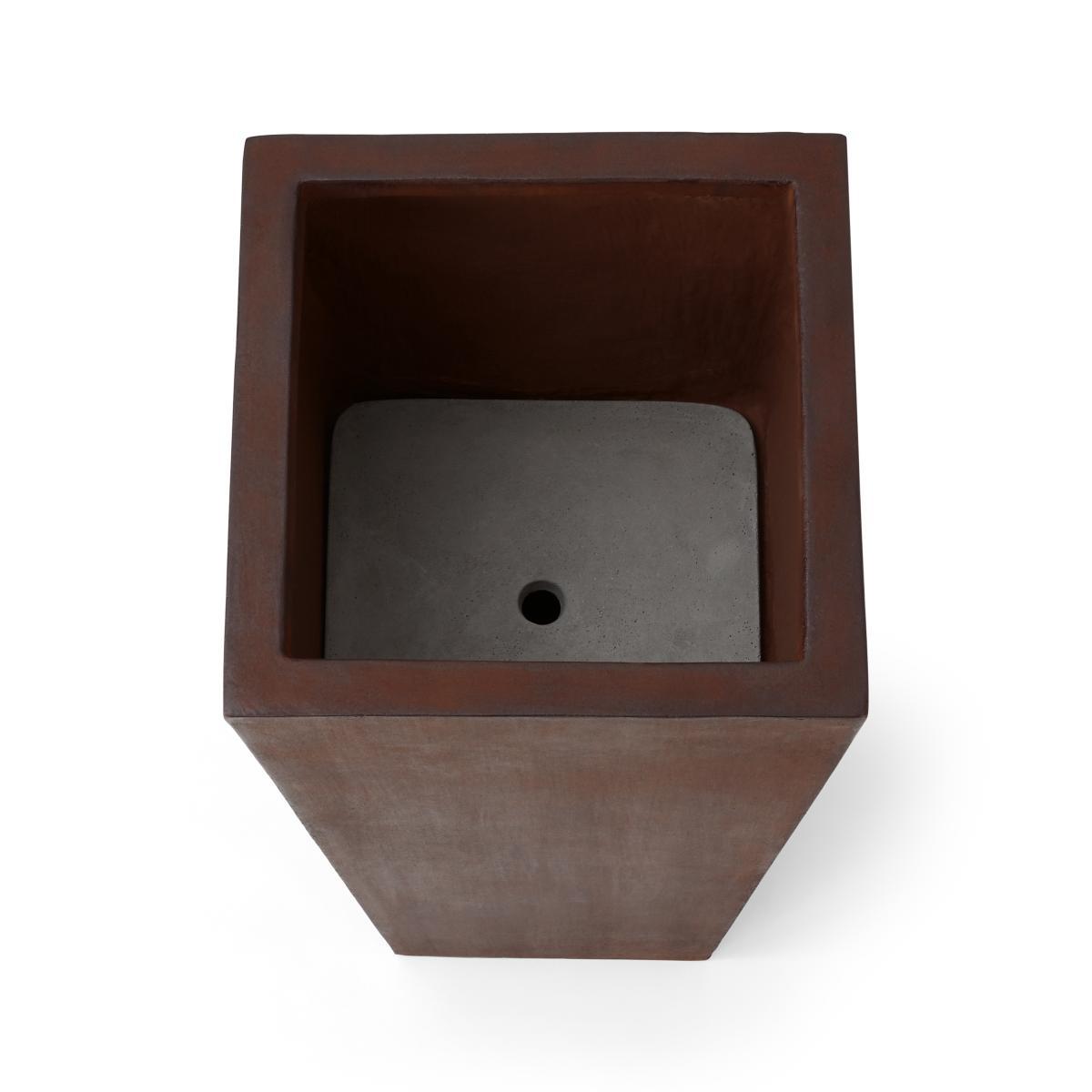 Roupie Tall Corten Finish Cement Planter, Rust – image 5
