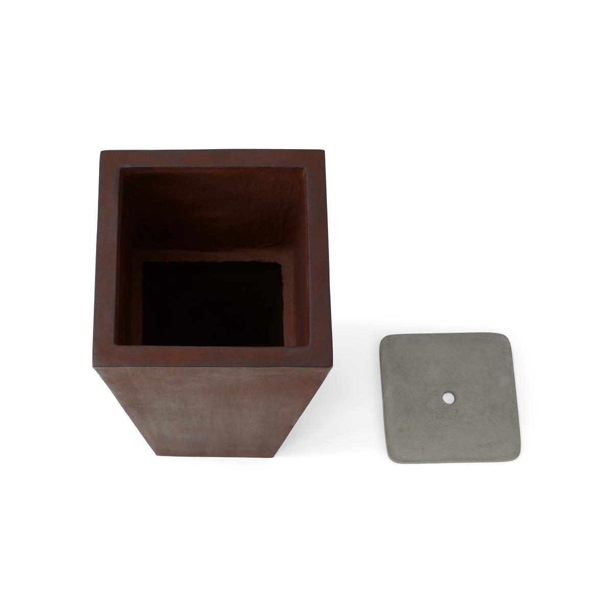Roupie Tall Corten Finish Cement Planter, Rust – image 7