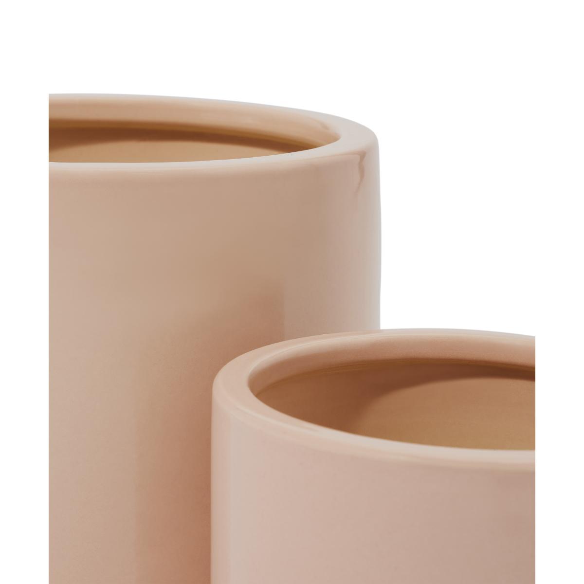 Marcie Set of 2 Glazed Earthenware Planters, Pink – image 4