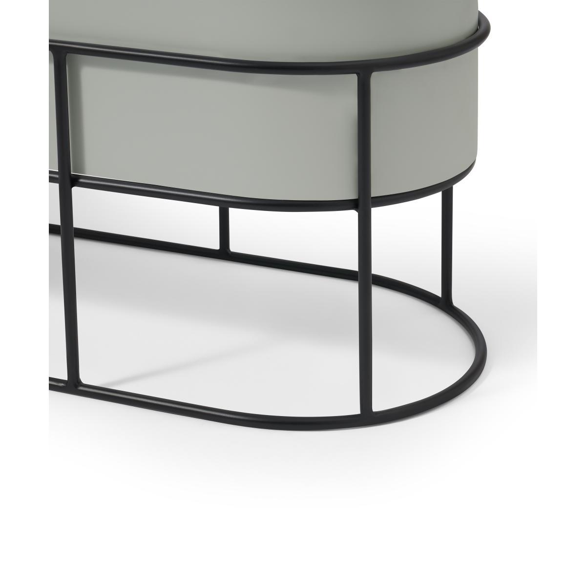 Echo Freestanding Low Oval Zinc Powder-Coated Plant Stand, Stone & Black – image 6