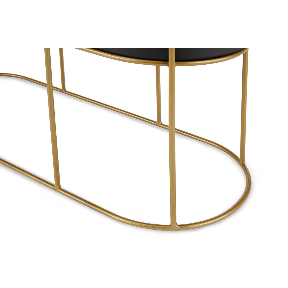 Echo Free-Standing Oval High Powder-Coated Plant Stand, Black & Gold – image 7