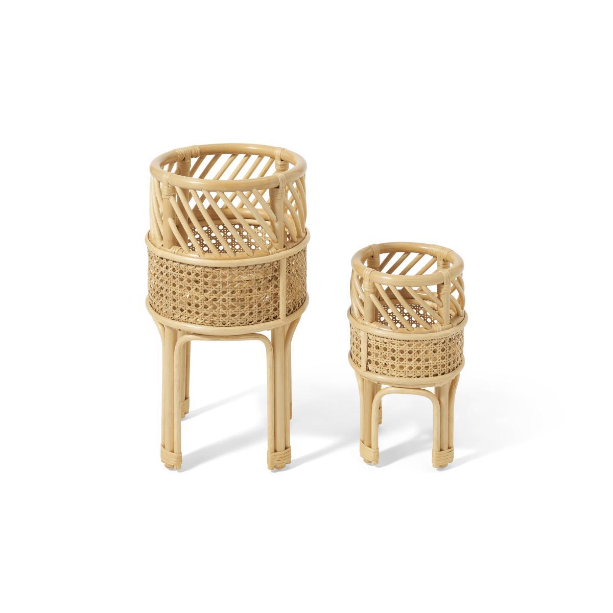 Mandy Set of 2 Planter Stands, Natural Rattan – image 5