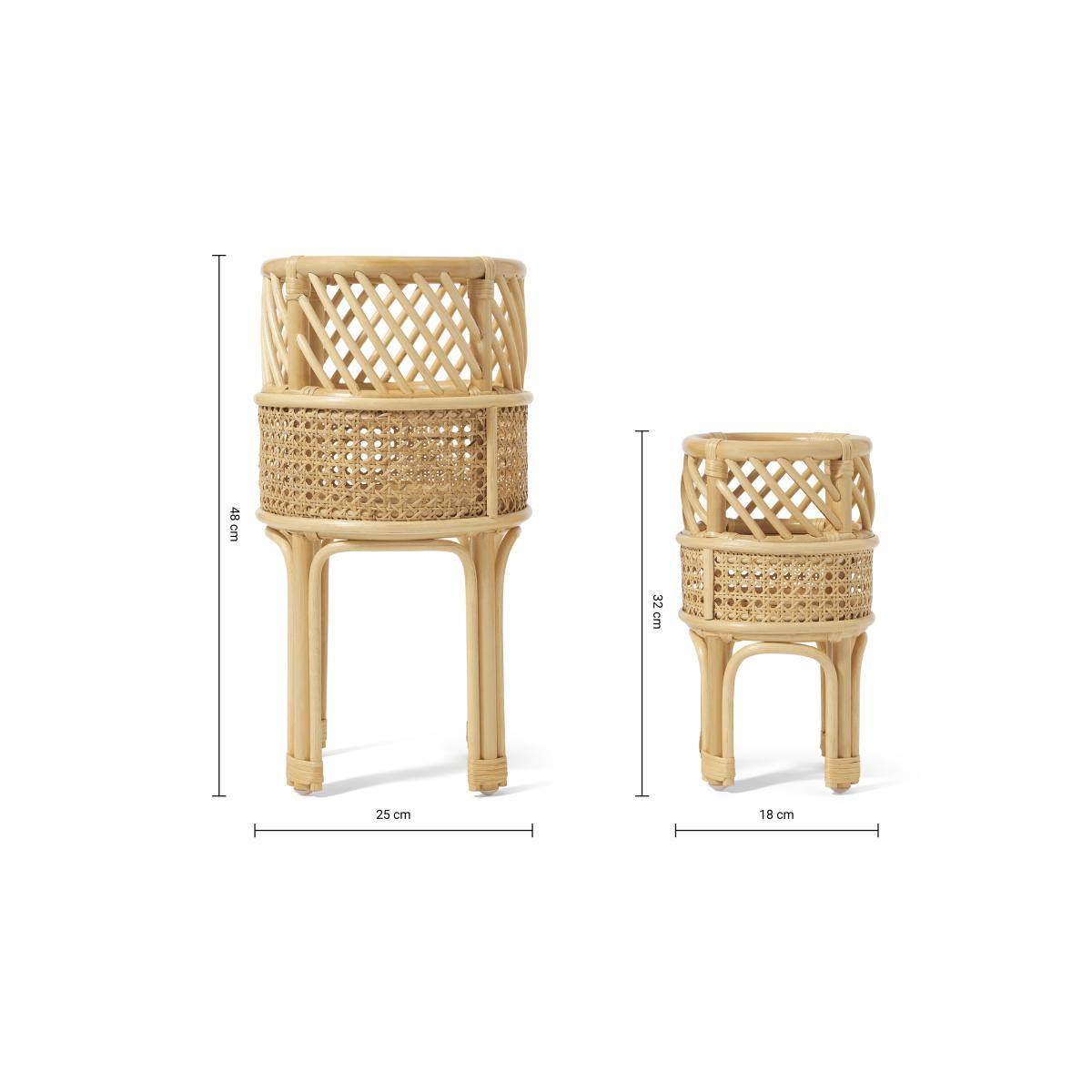 Mandy Set of 2 Planter Stands, Natural Rattan – image 8