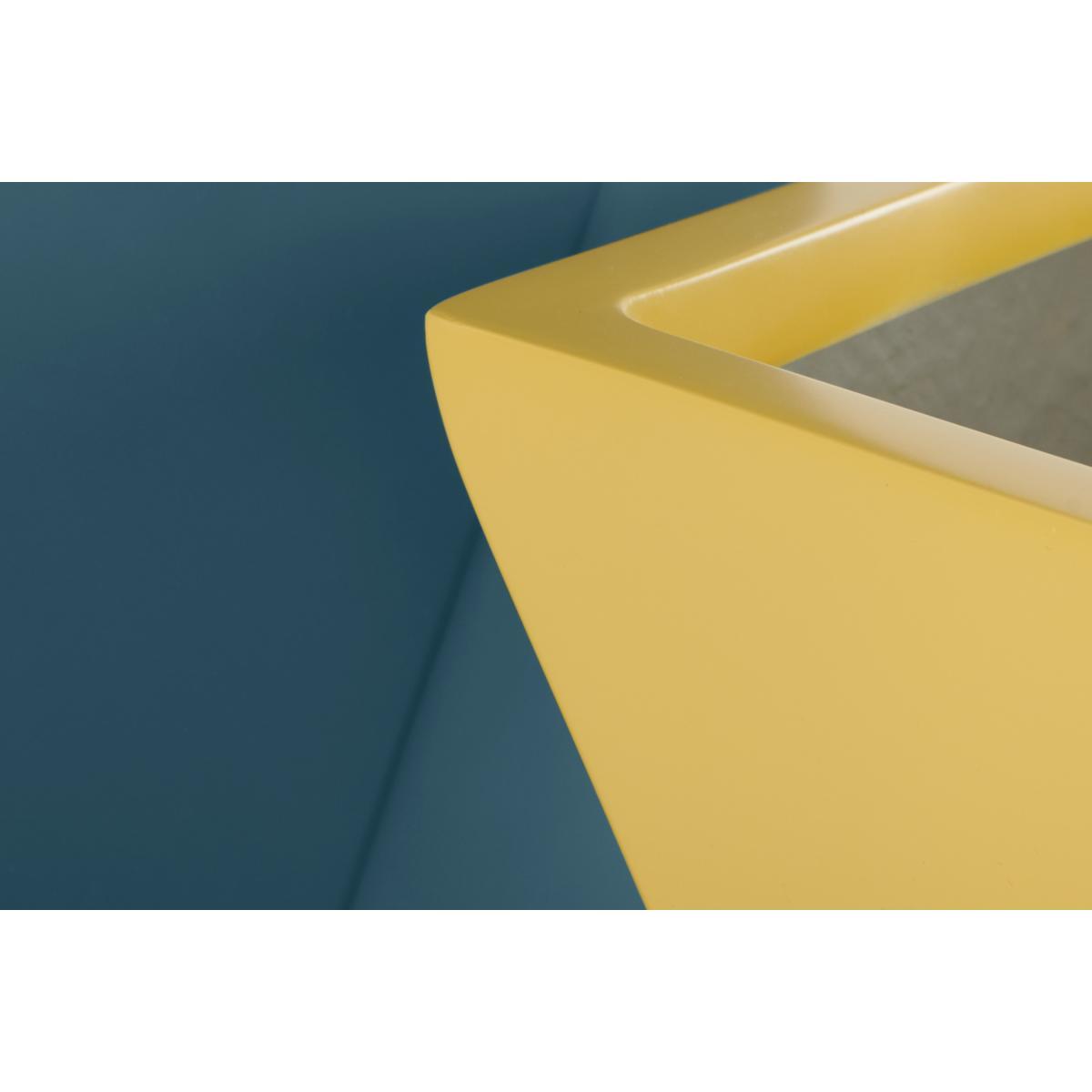 Baloo Set Of 2 Geometric Tall Fibreglass Planters, Yellow & Teal – image 6