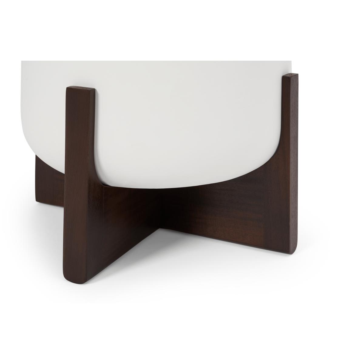 Barwyn Set of 2 Plant Stands with Wooden Legs, Stone Fibre Cement & Acacia – image 7
