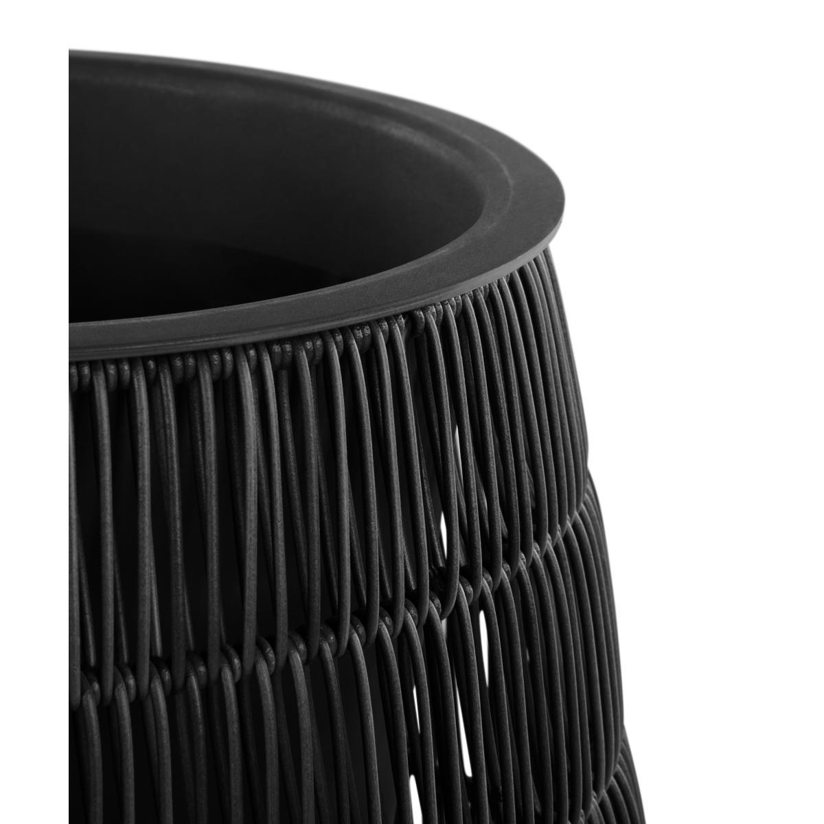 Nadda Set Of Two Tall Polyrattan Plant Stands, Black – image 4