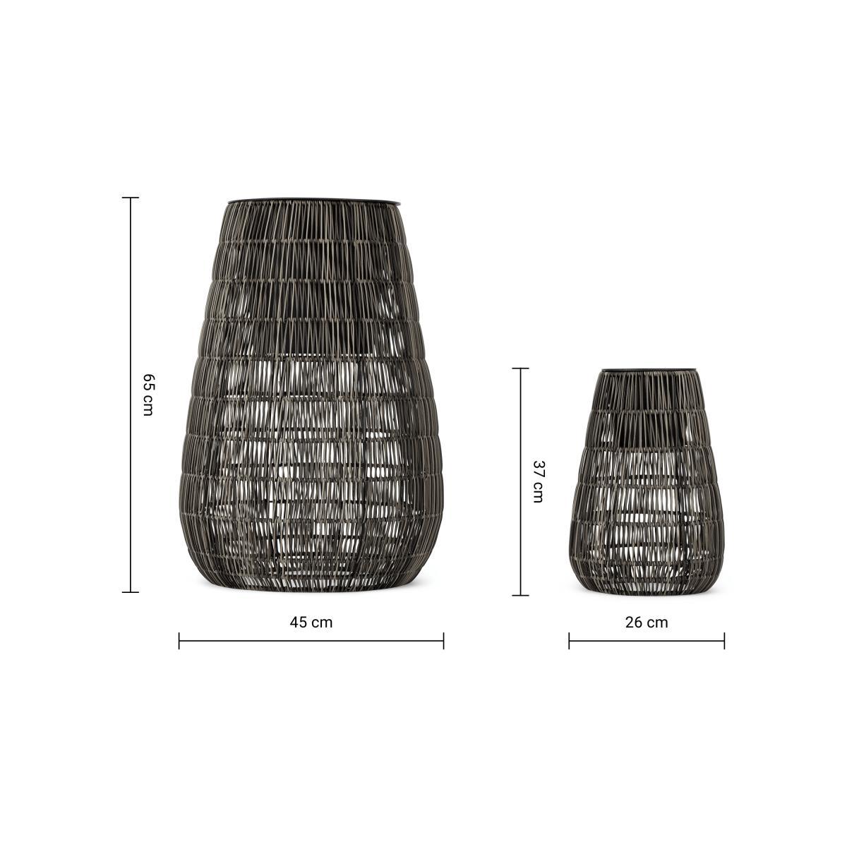 Nadda Set of 2 Tall Polyrattan Plant Stands, Brown – image 9