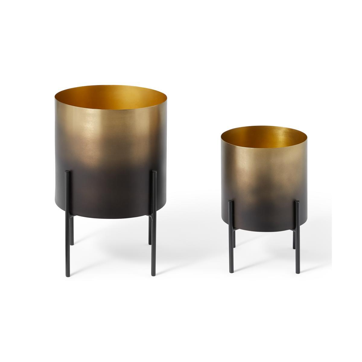 Valletta Set of 2 Plant Stands, Smoked Brass – image 5