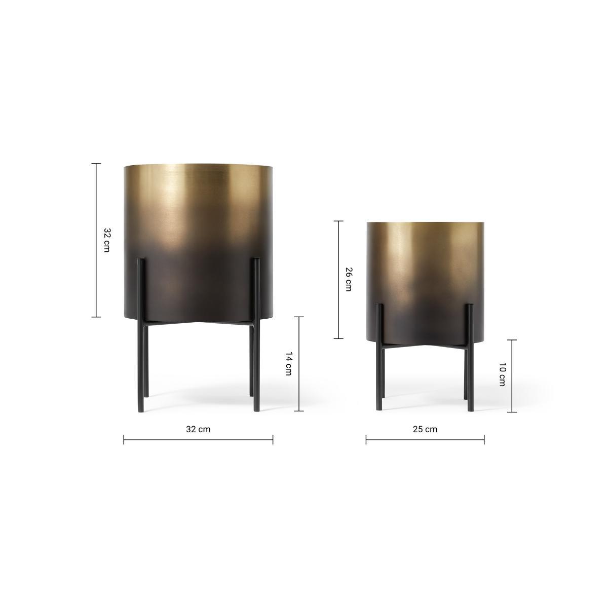 Valletta Set of 2 Plant Stands, Smoked Brass – image 9