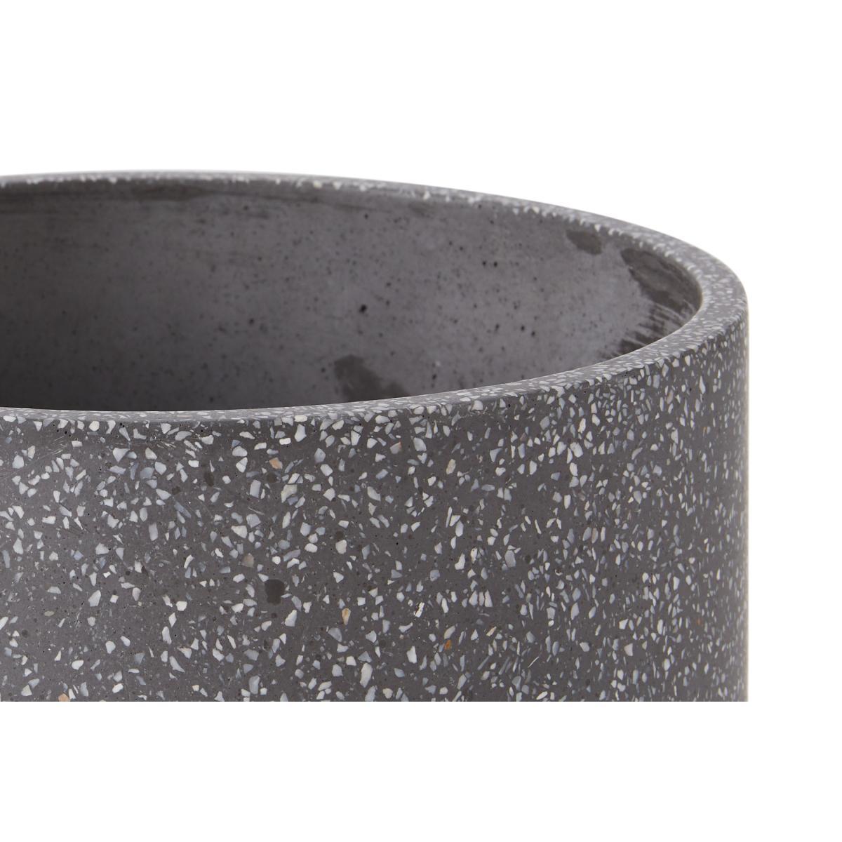 Hakuun Tall Terrazzo Plant Pot with with Rubberwood Legs, Grey & Black – image 4