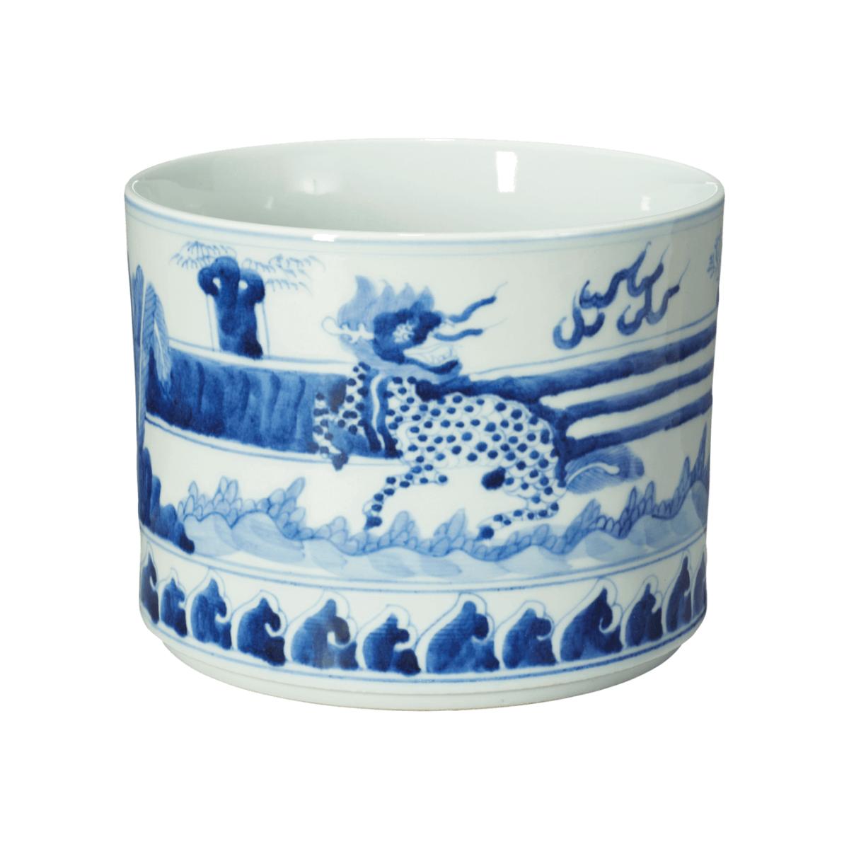 OKA, Daqing Planter, Small - Blue/White, Planters, Porcelain – image 1