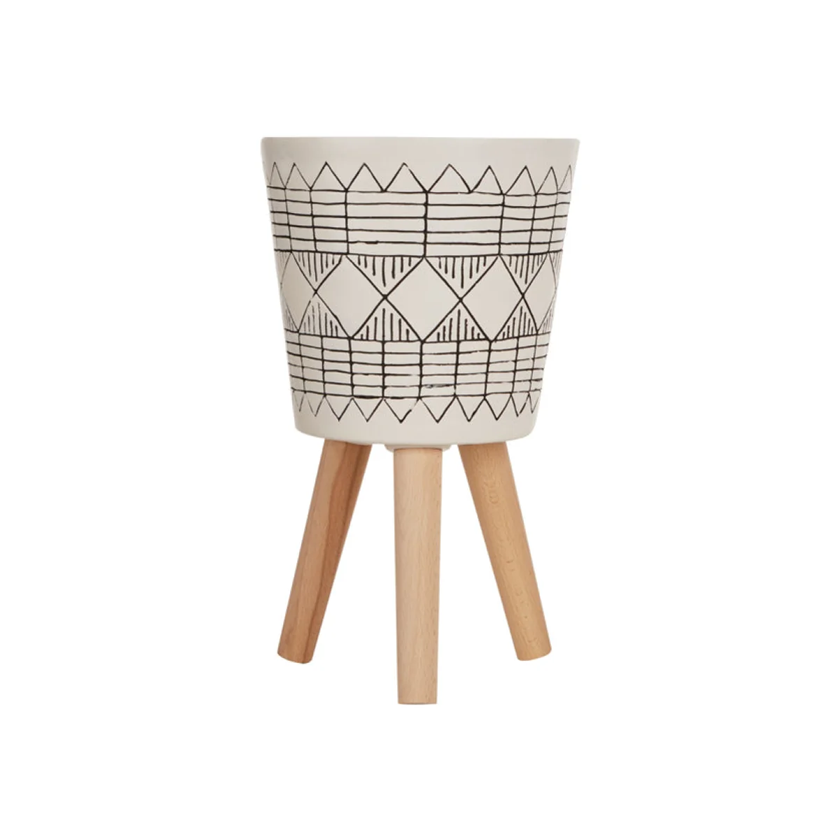 Olivia's Daniel Planter White And Black Wide / White And Black