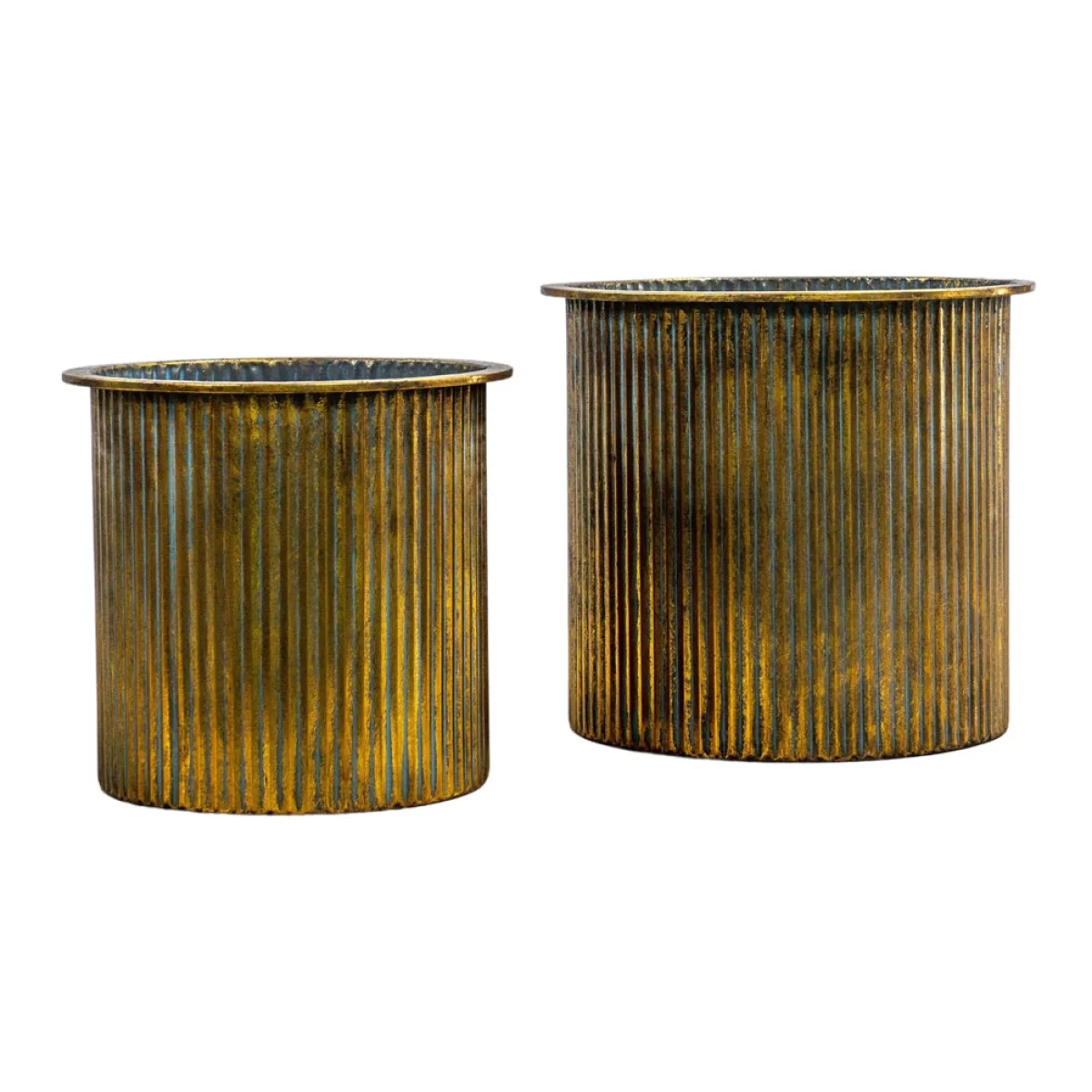 Gallery Interiors Set of 2 Irina Planter Verdigris/Brown