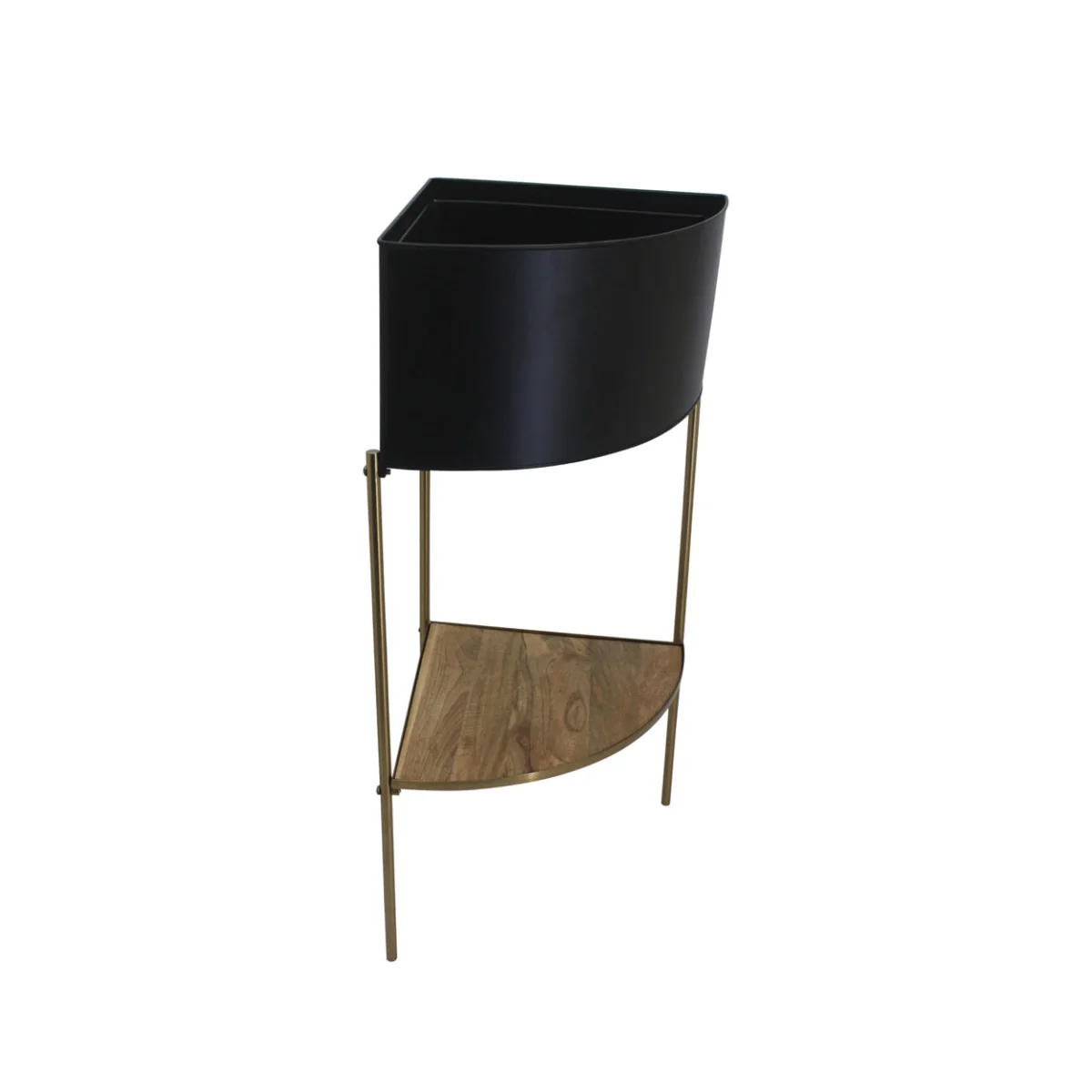 Ivyline Indoor Kensington Metal Corner Planter Stand in Gold