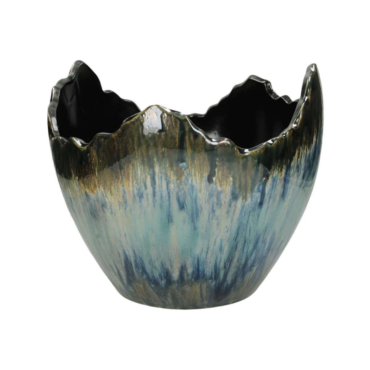 Libra Santorini Blue Ceramic Planter