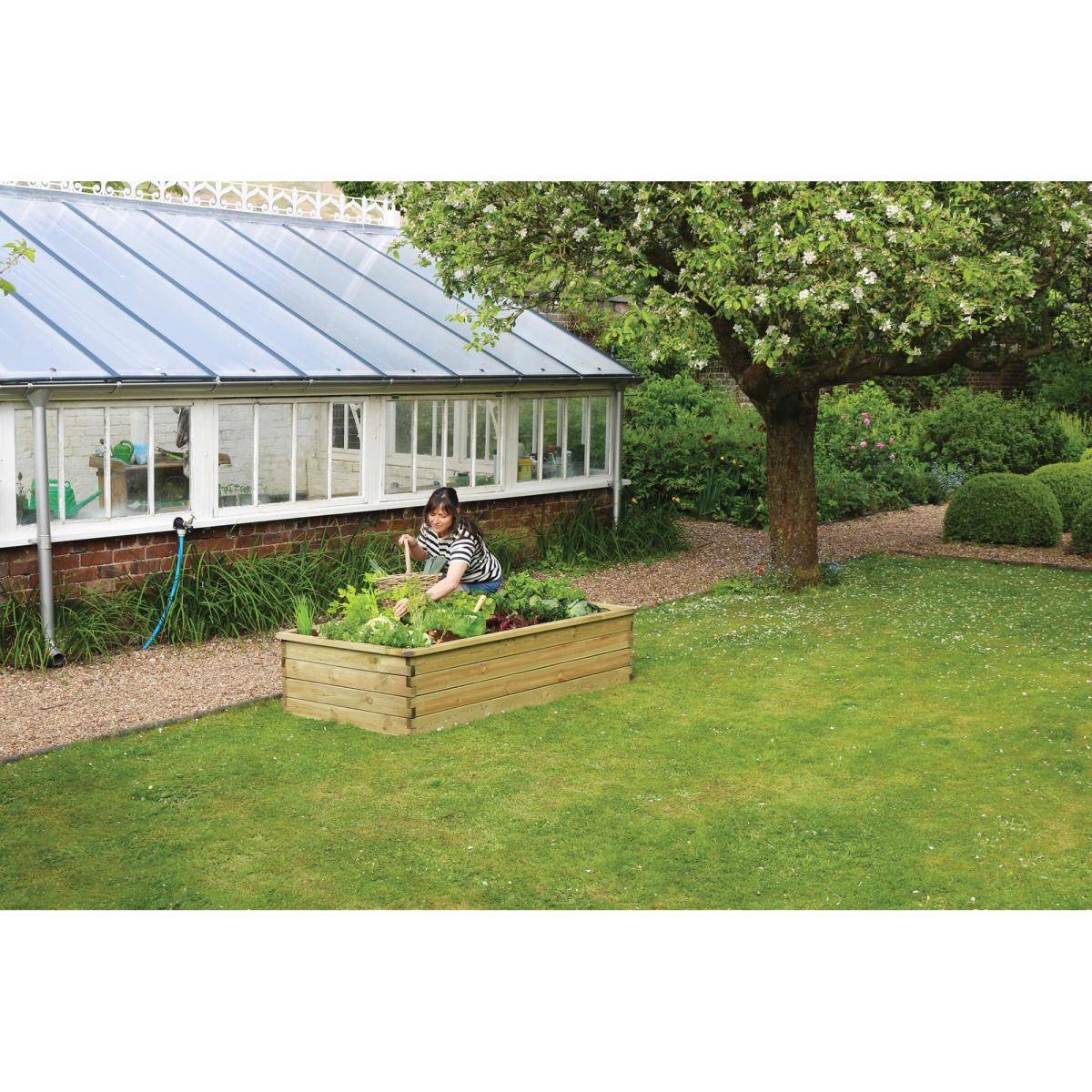 Zest Garden Wooden Large Sleeper Raised Bed In Natural – image 2