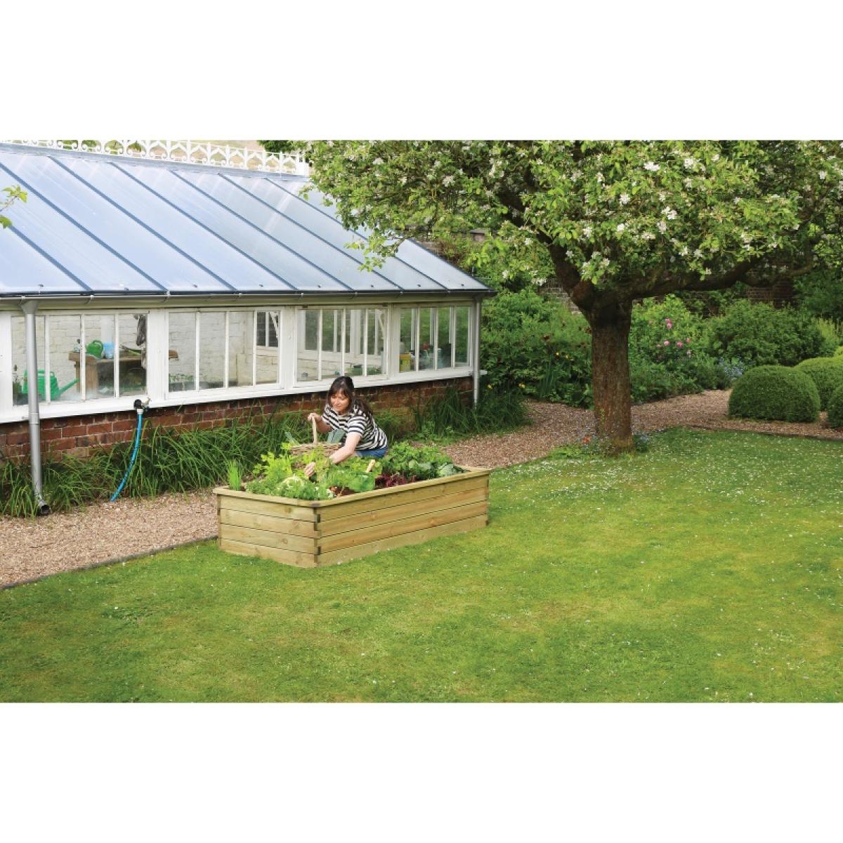 Zest Garden Wooden Large Sleeper Raised Bed In Natural – image 3