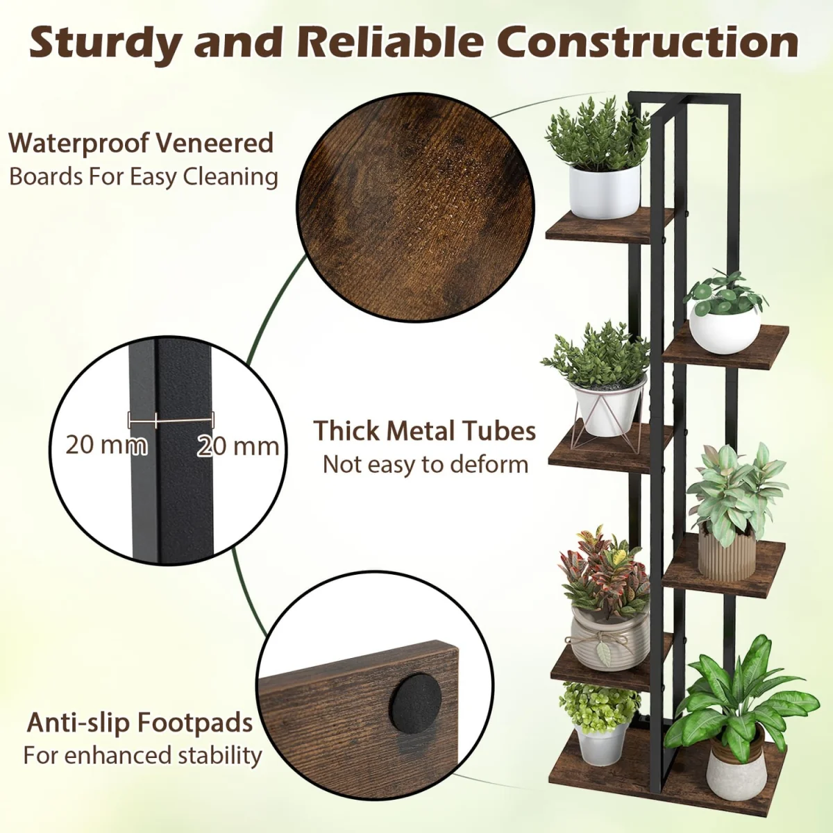 Multi-Tier Indoor Plant Stand - Brown – image 6