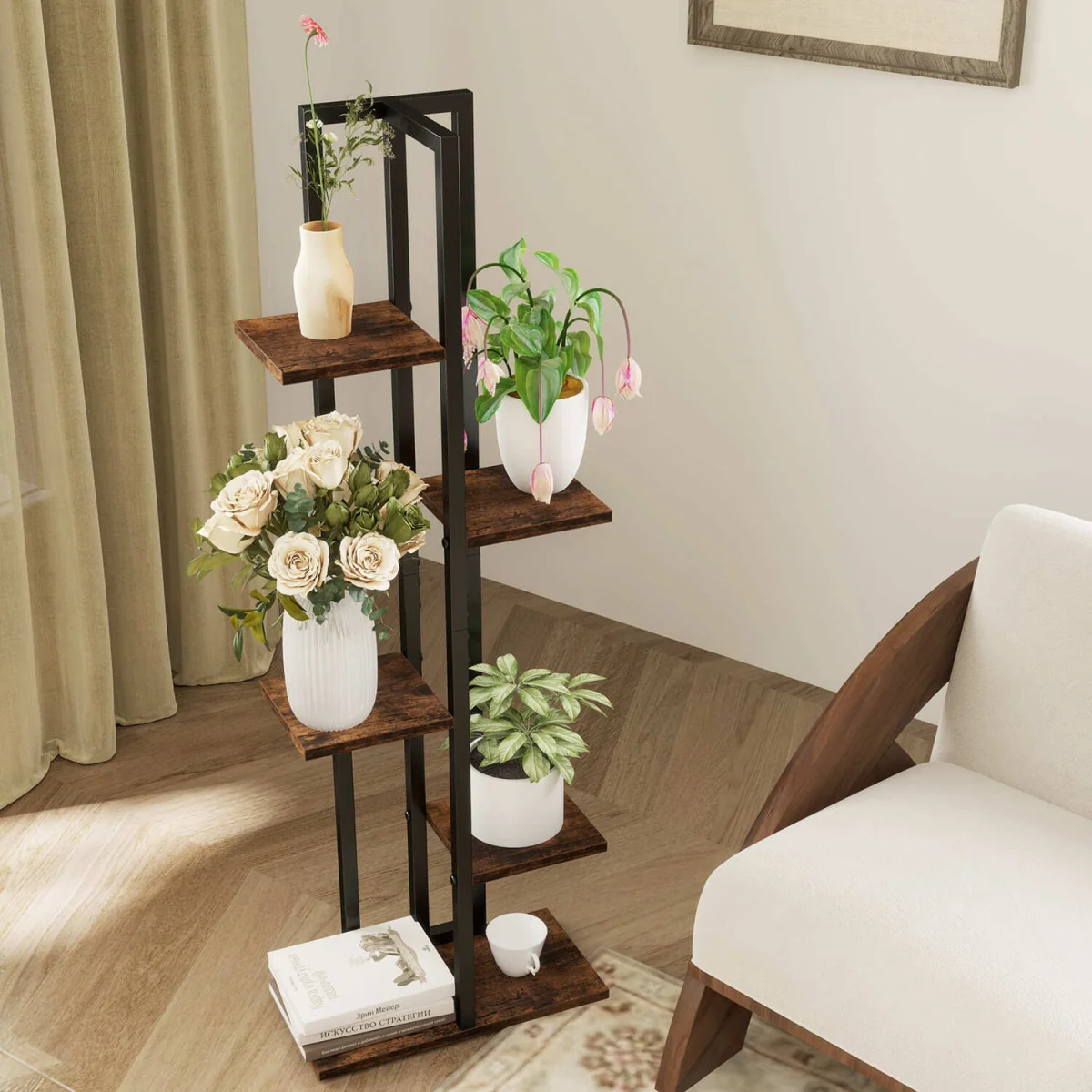 Multi-Tier Indoor Plant Stand - Brown – image 8
