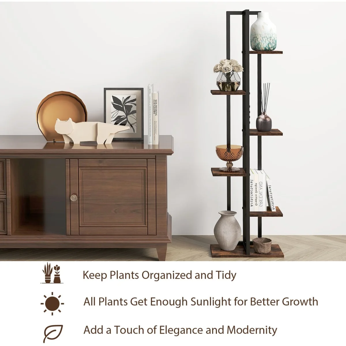 Multi-Tier Indoor Plant Stand - Brown – image 9
