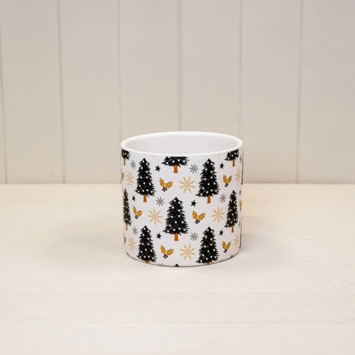 Classic White Christmas Tree Pot - White