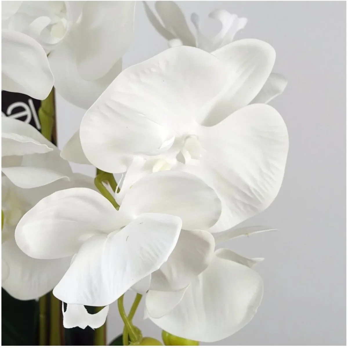 60cm Pure White Artificial Orchid with Ceramic Planter - White – image 2