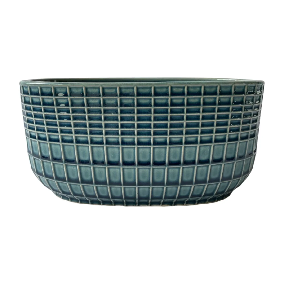 Hortus Blue Green Braga Pot H L W - Blue