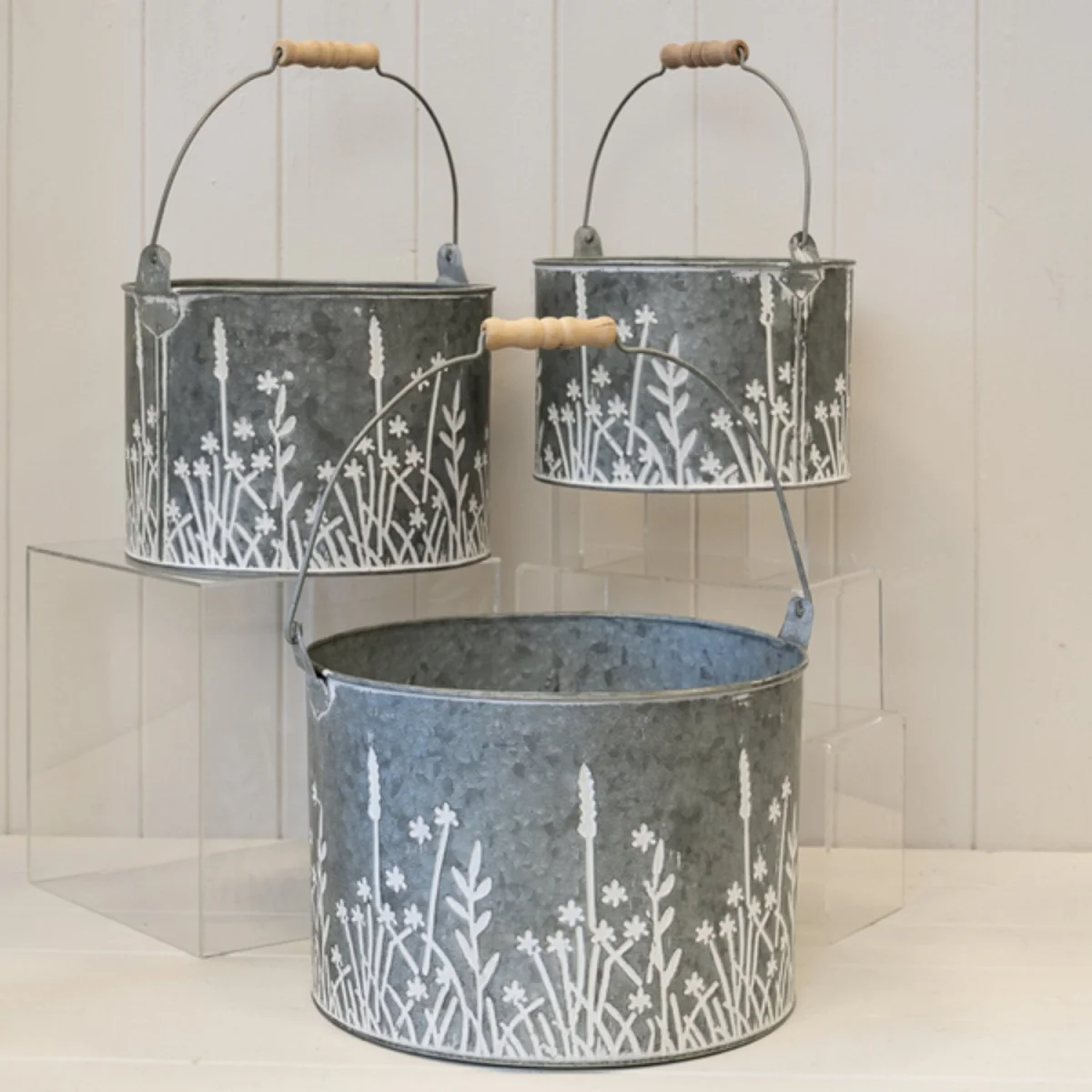 Grey Meadow Design Buckets Set of 3 - Grey – image 3
