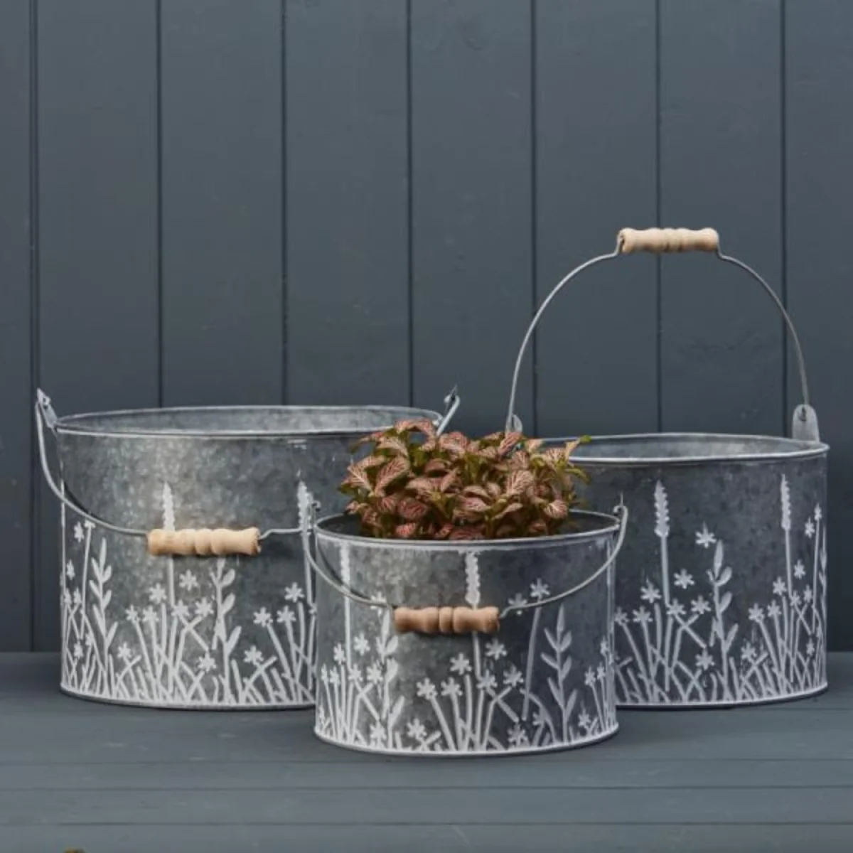 Grey Meadow Design Buckets Set of 3 - Grey – image 1