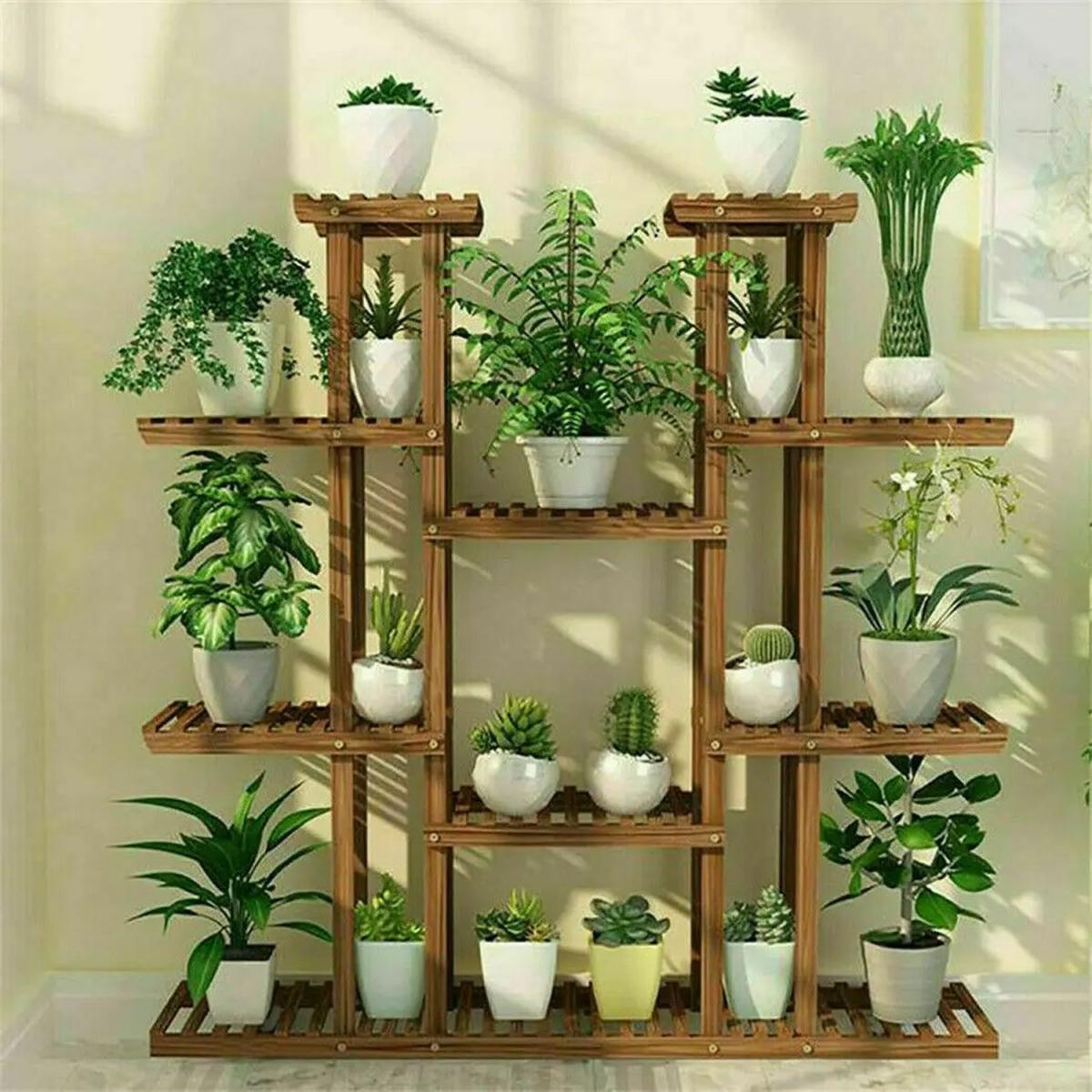 Large Multi Tier Plat Stand - Natural