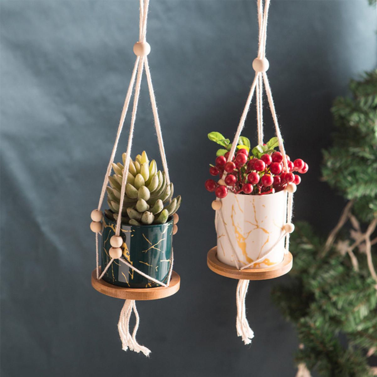 Succulent Plant Hanging Ceramic Flower Vase Pot Artware - White – image 3
