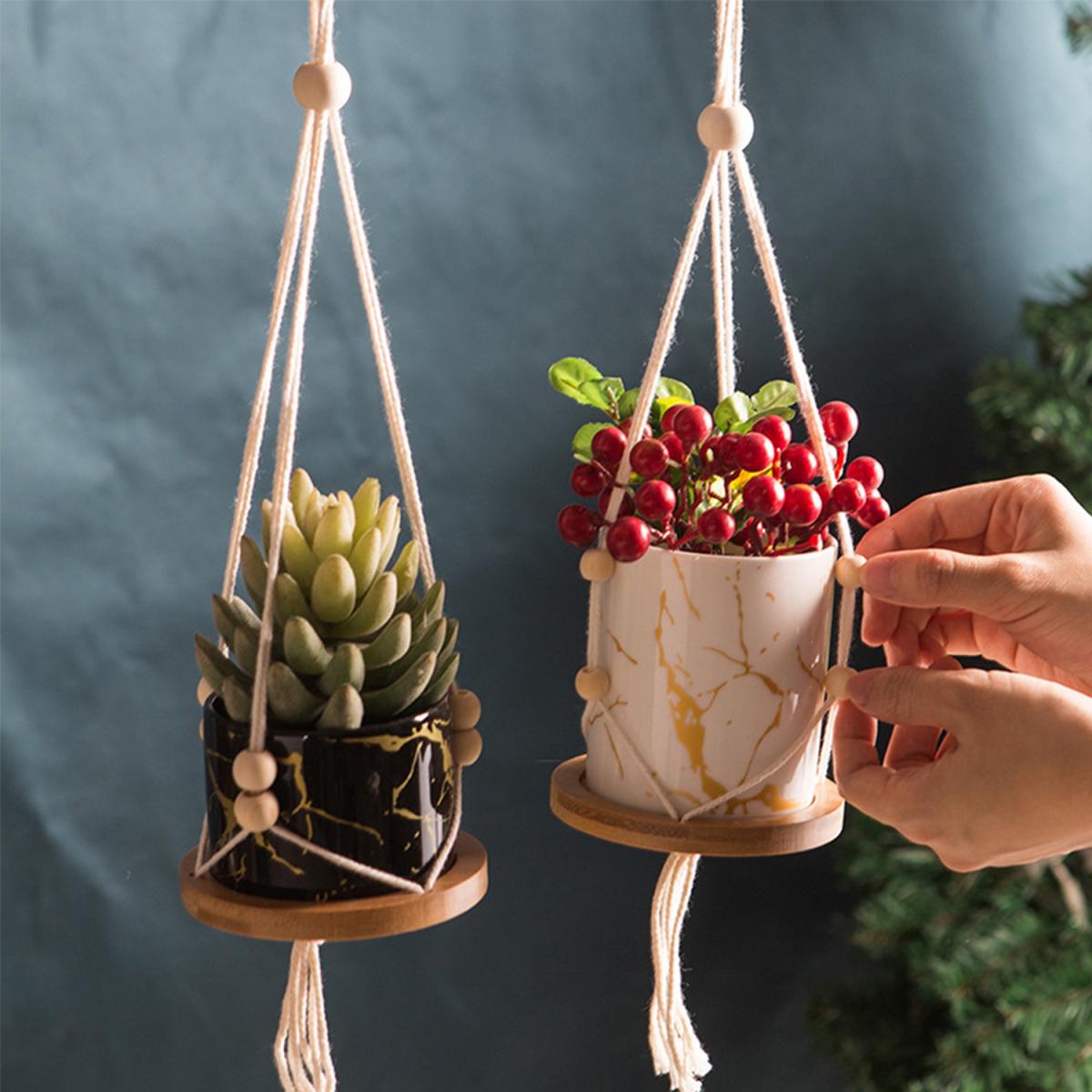 Succulent Plant Hanging Ceramic Flower Vase Pot Artware - White – image 4