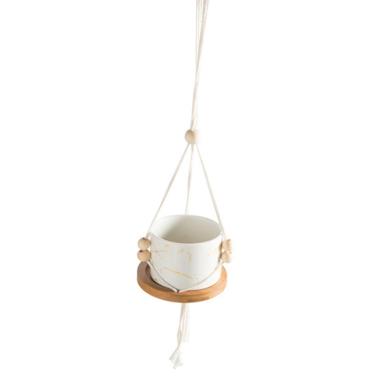 Succulent Plant Hanging Ceramic Flower Vase Pot Artware - White – image 5