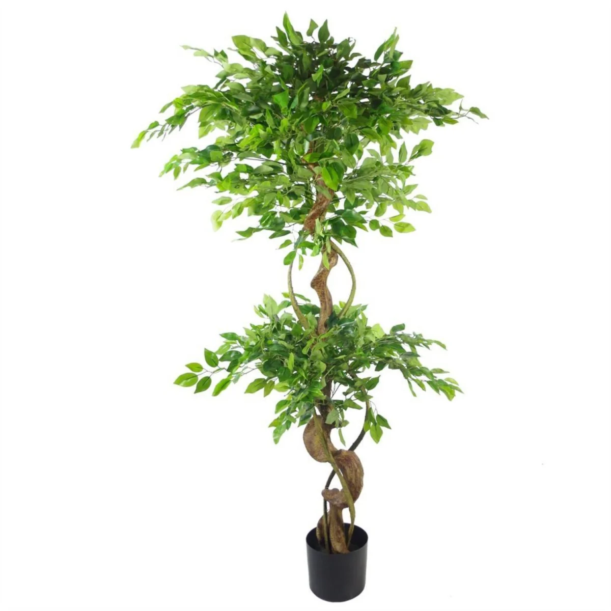 Artificial Twisted Trunk Tree With Metal Planter 150cm - Green – image 2