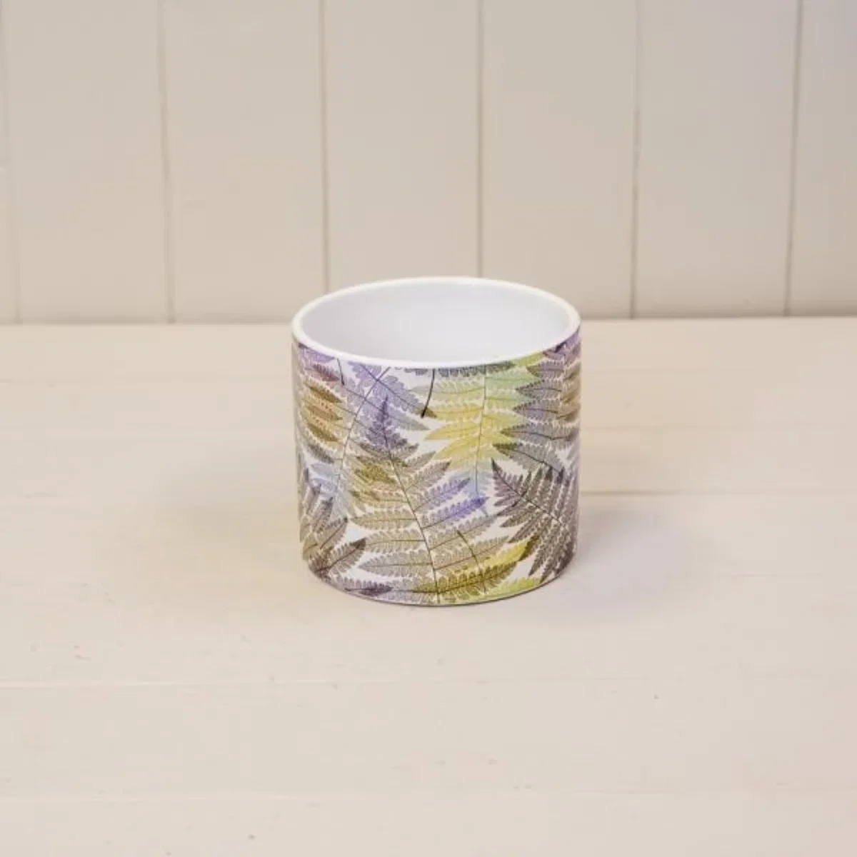 Multicolour Fern Leaf Patterned Pot - Multi