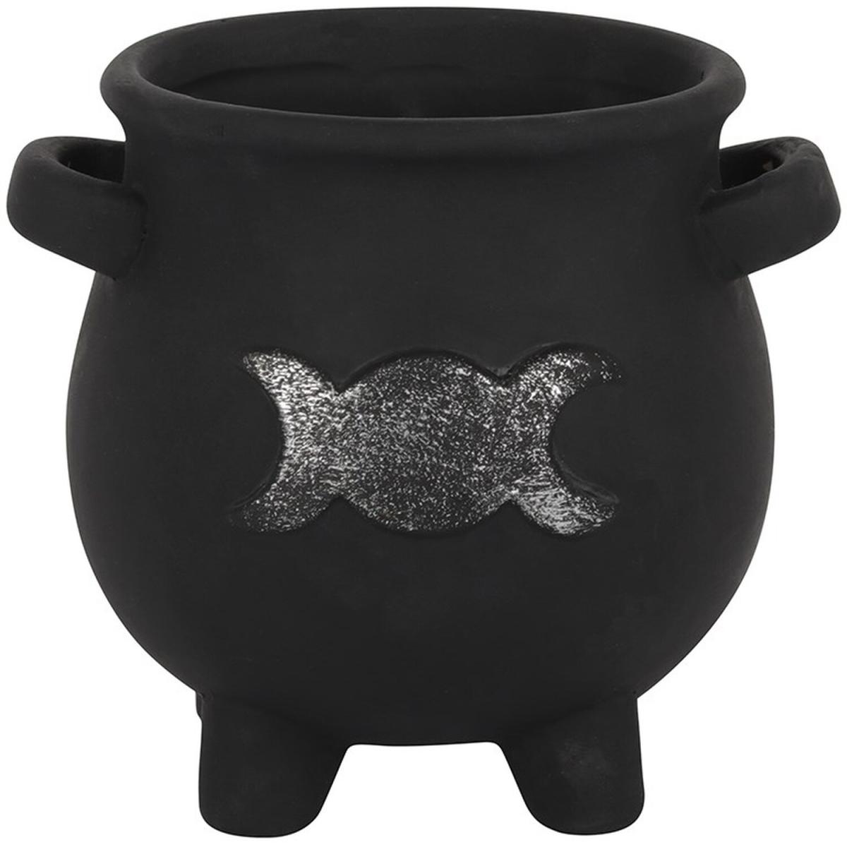Terracotta Triple Moon Cauldron Plant Pot - Black – image 3