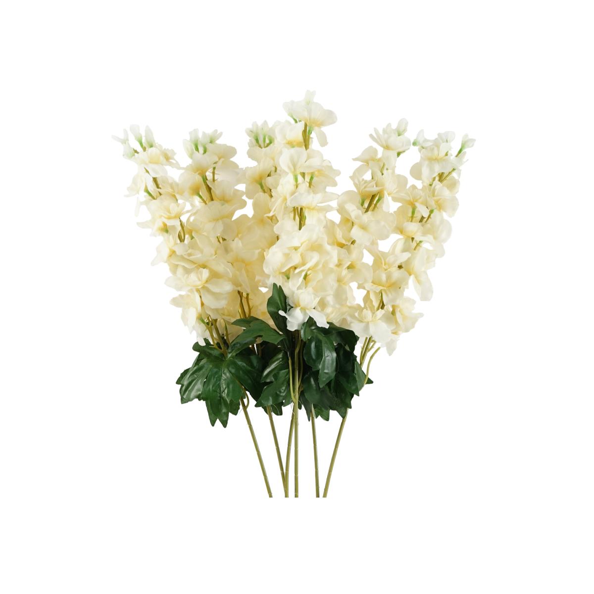 Pack of 6 x 75cm Delphinium Cream Artificial Stem - 6 x 75cm Cream Delphinium