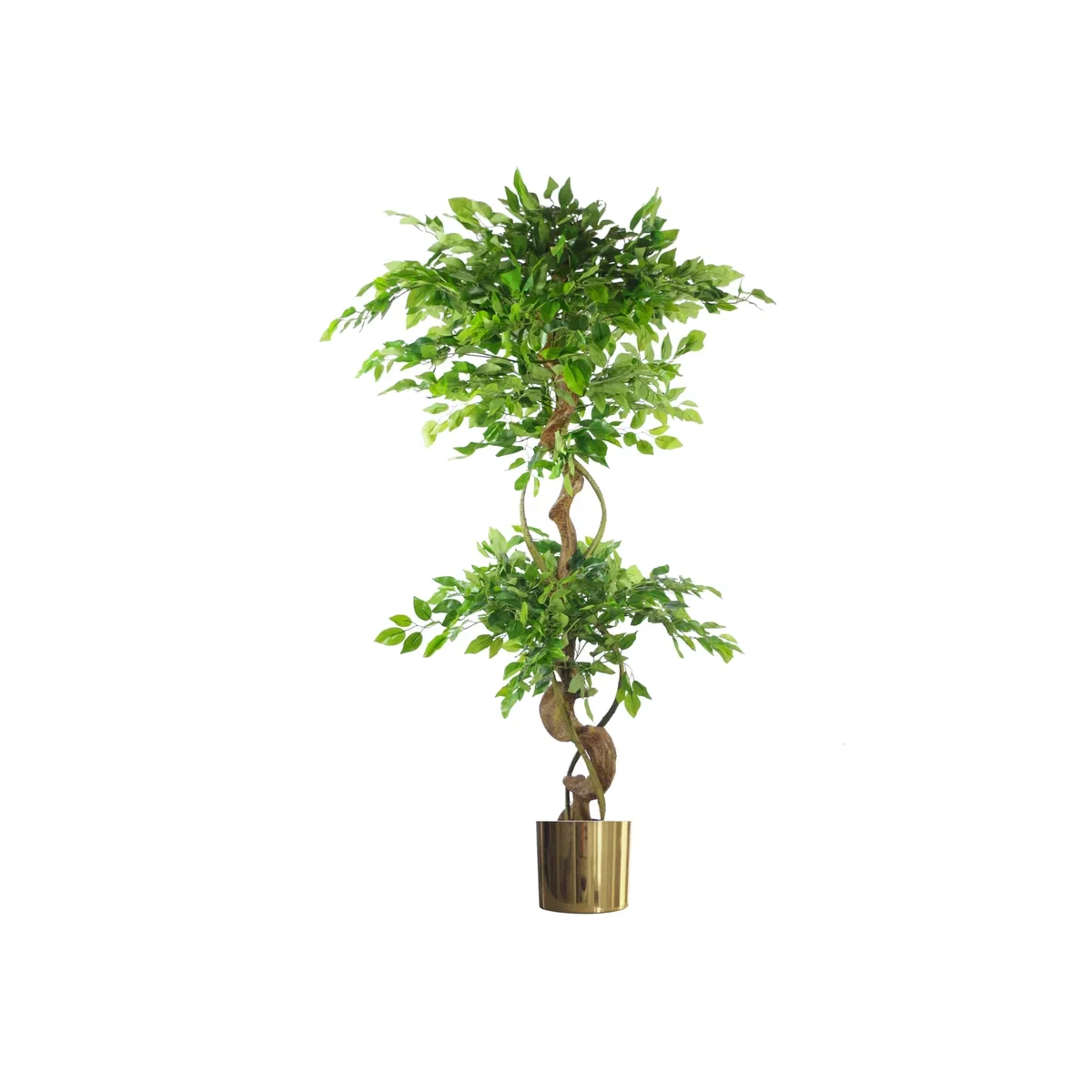 Dyzi Artificial Twisted Trunk Tree With Metal Planter 150cm - Green – image 1