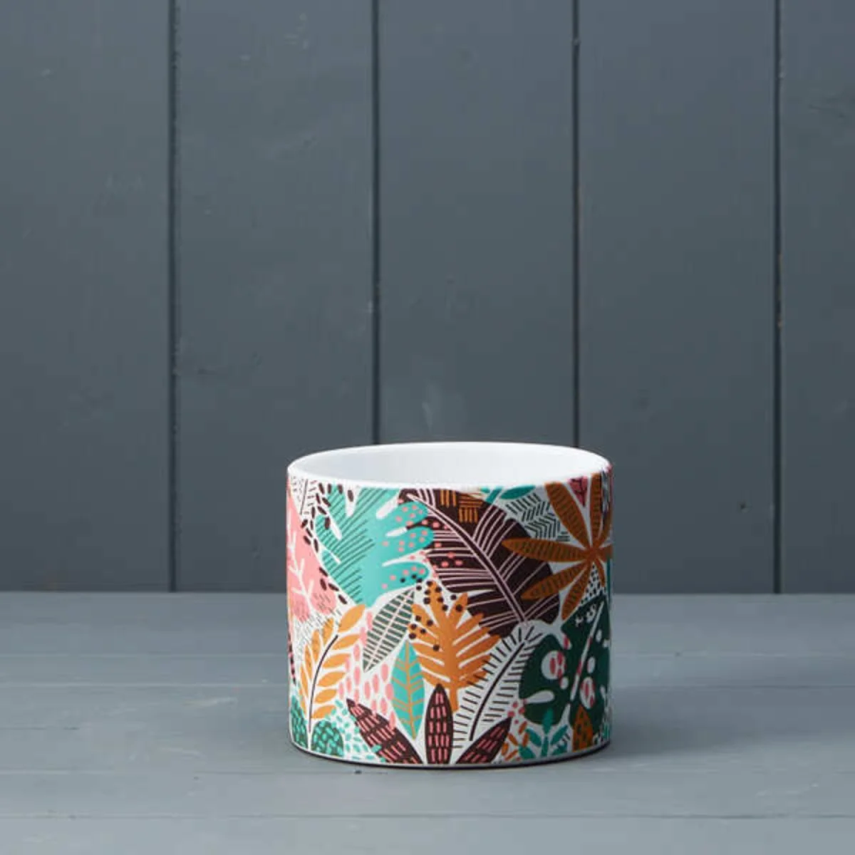 Rustic Teal Amazon Leaf Pot Plant pot - Multi – image 1